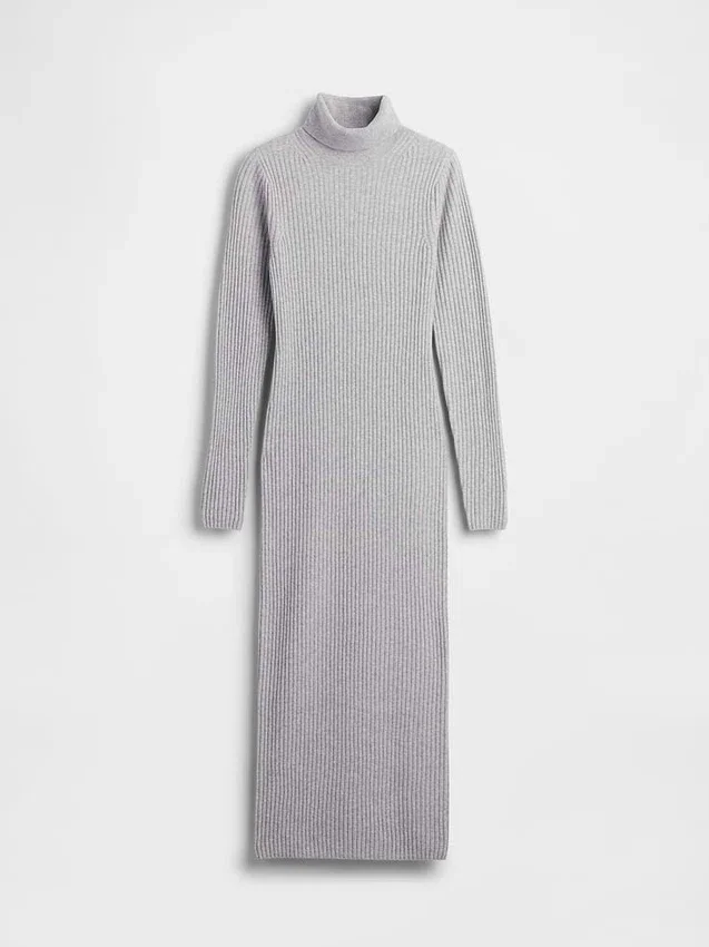 Abito-maglione lungo a collo alto CashSoft