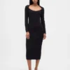 Abito maglione midi a costine CashSoft