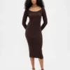 Abito maglione midi a costine CashSoft