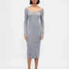 Abito maglione midi a costine CashSoft
