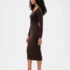 Abito maglione midi a costine CashSoft