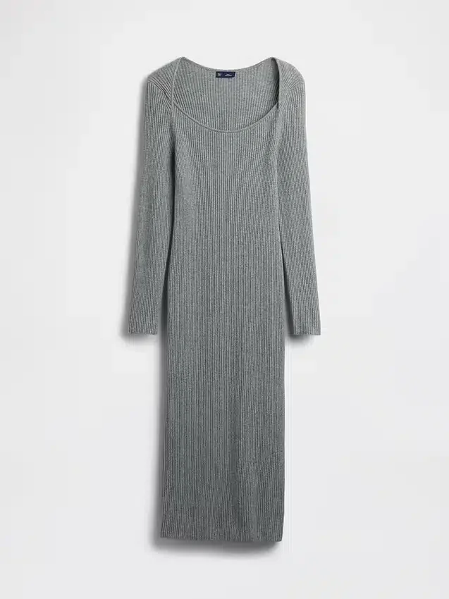 Abito maglione midi a costine CashSoft