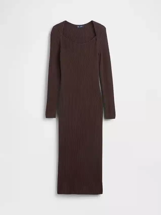 Abito maglione midi a costine CashSoft