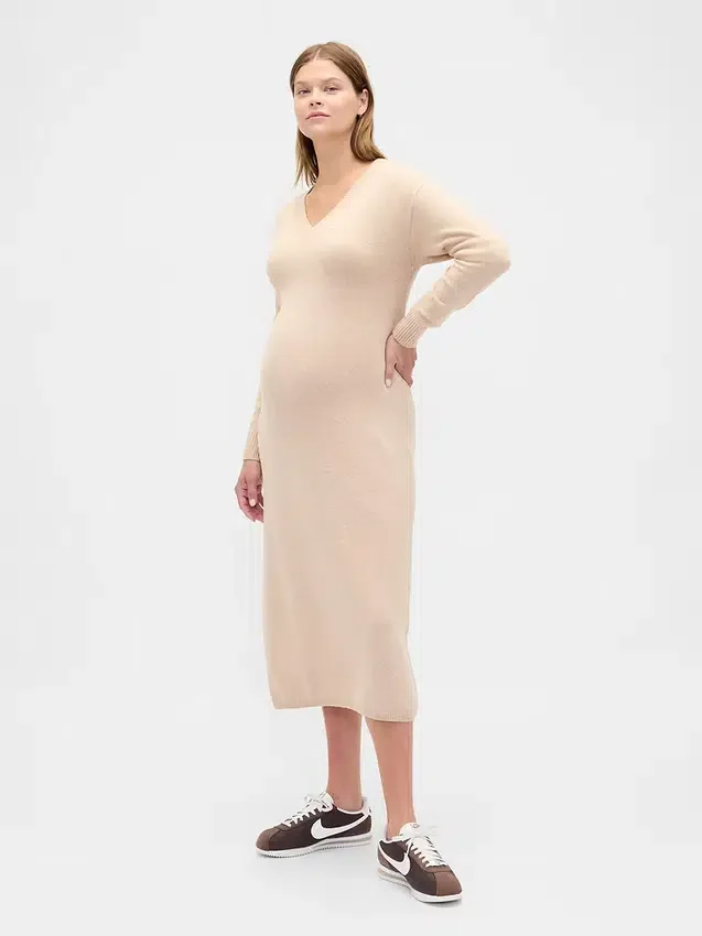Abito maglione premaman CashSoft con scollo a V