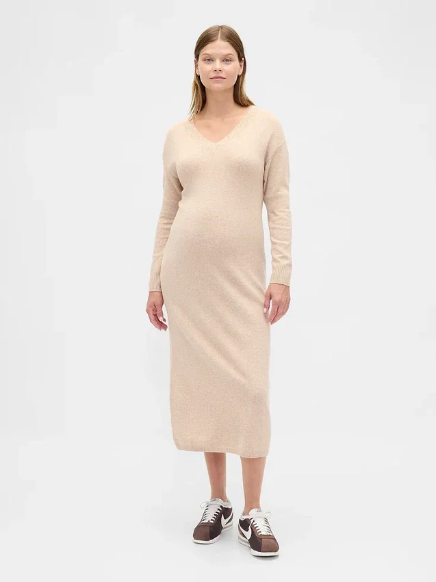 Abito maglione premaman CashSoft con scollo a V