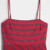 Abito midi a righe con scollo a fazzoletto