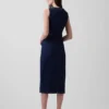 Abito midi aderente in denim