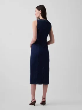 Abito midi aderente in denim