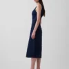 Abito midi aderente in denim