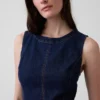 Abito midi aderente in denim