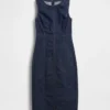 Abito midi aderente in denim