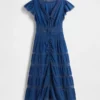 Abito midi con bordi in pizzo