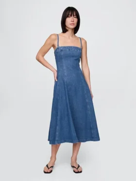 Abito midi in denim