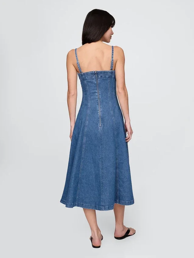 Abito midi in denim