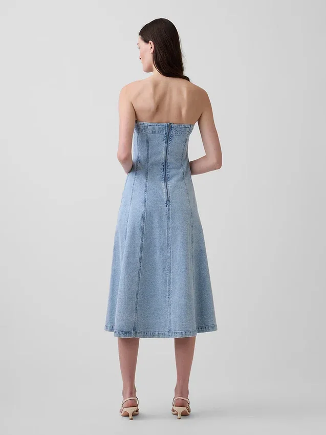 Abito midi in denim