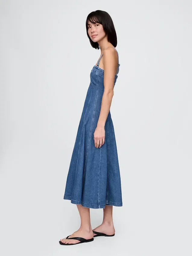 Abito midi in denim