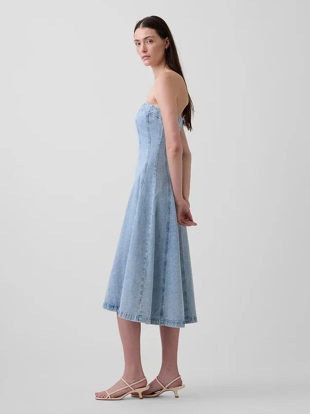 Abito midi in denim