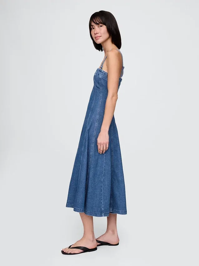 Abito midi in denim