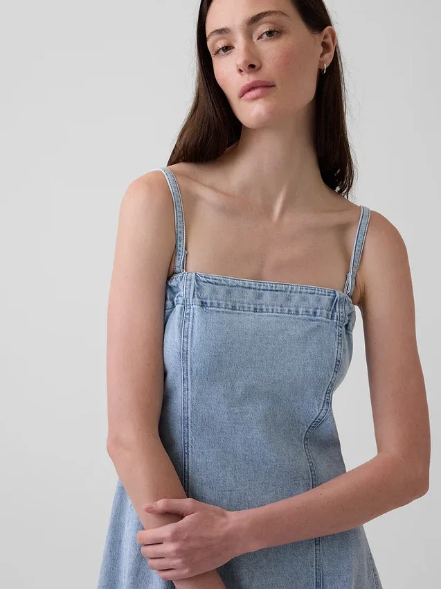 Abito midi in denim