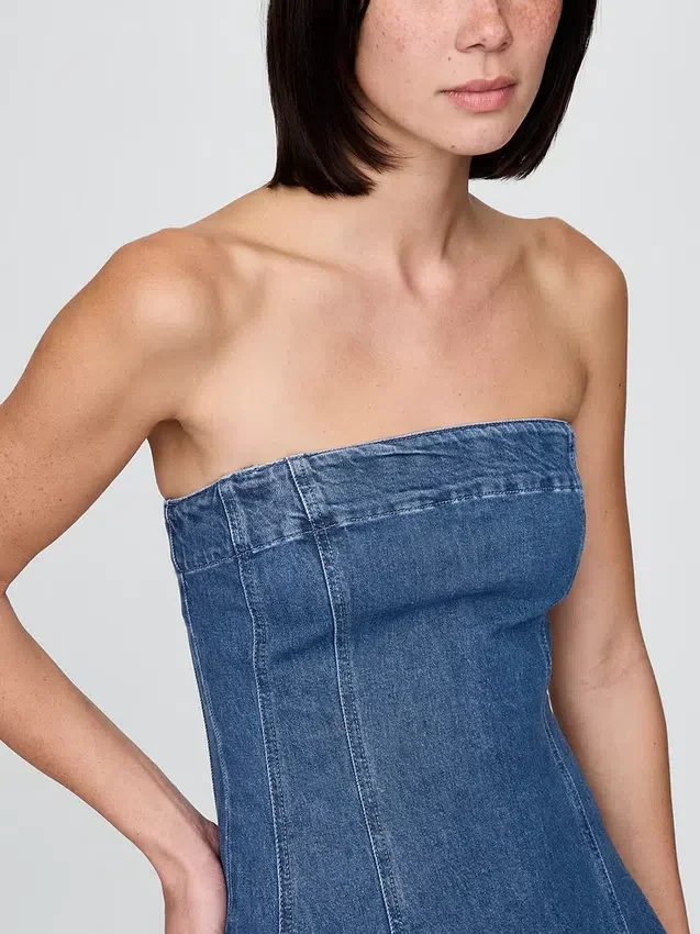 Abito midi in denim