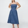 Abito midi in denim