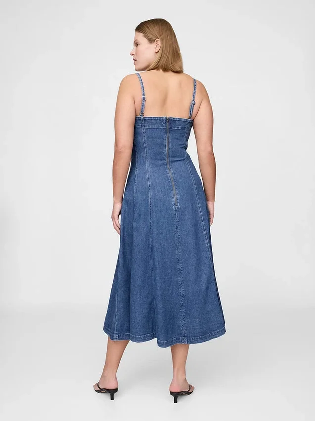 Abito midi in denim
