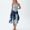 Abito midi in denim