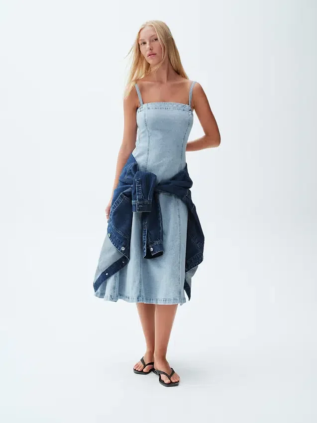 Abito midi in denim