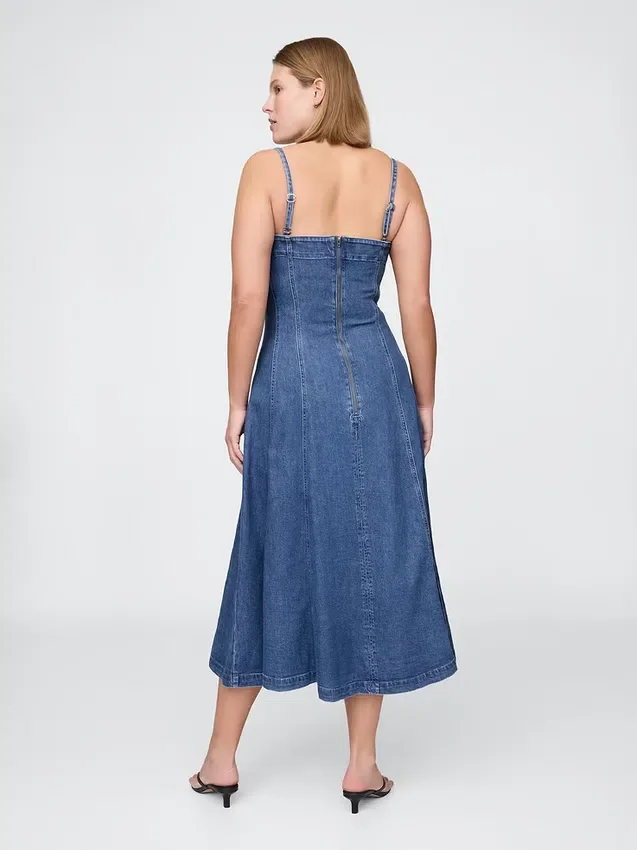 Abito midi in denim