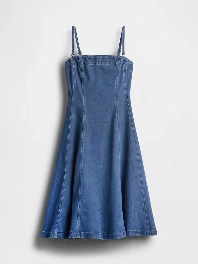 Abito midi in denim