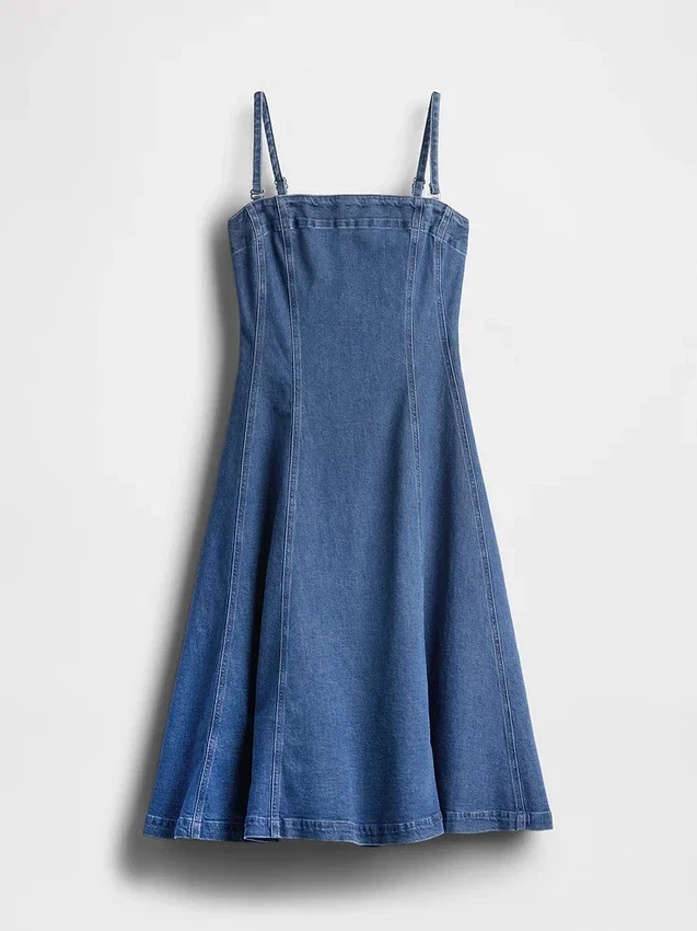 Abito midi in denim
