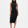 Abito midi in maglione a costine