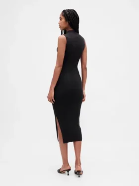 Abito midi in maglione a costine