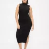 Abito midi in maglione a costine