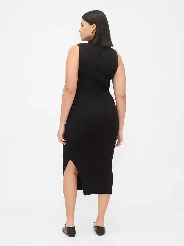 Abito midi in maglione a costine