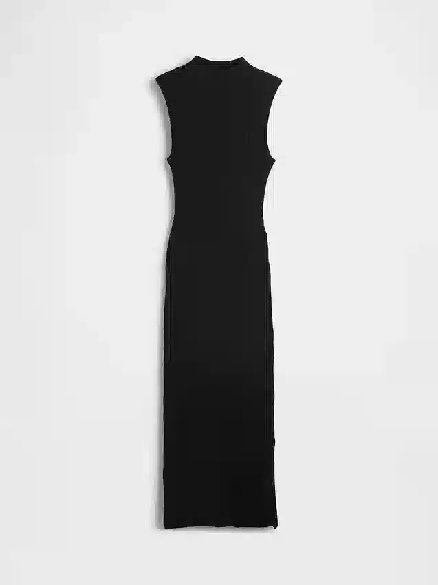 Abito midi in maglione a costine