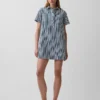 Abito mini a righe in denim
