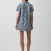 Abito mini a righe in denim