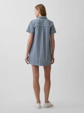 Abito mini a righe in denim