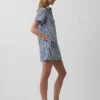 Abito mini a righe in denim