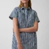 Abito mini a righe in denim