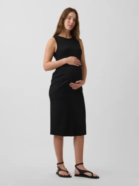 Abito premaman senza maniche in maglia