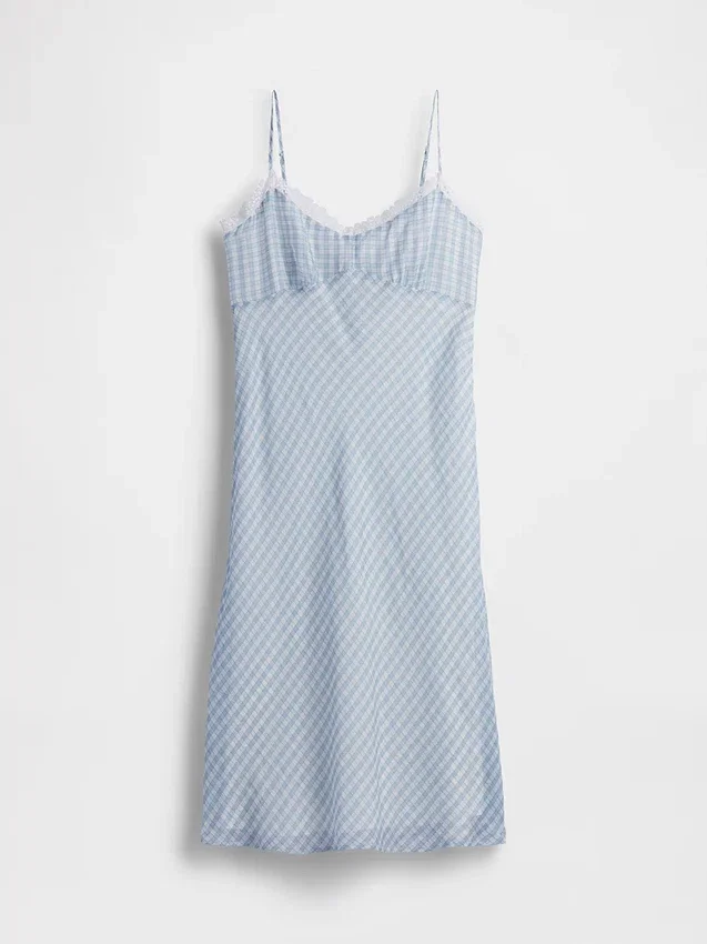 Abito sottoveste midi a quadretti