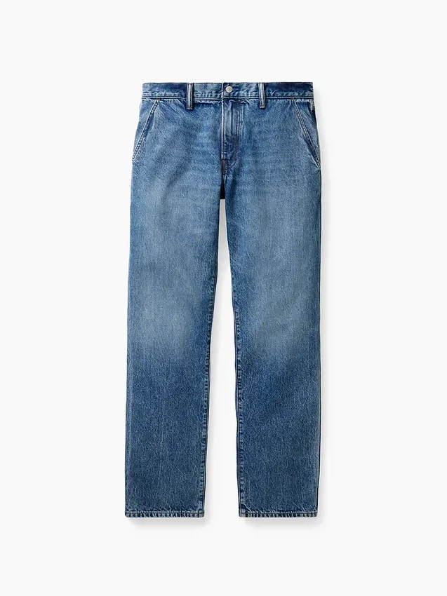 Acquista i jeans blu a gamba dritta dal taglio rilassato