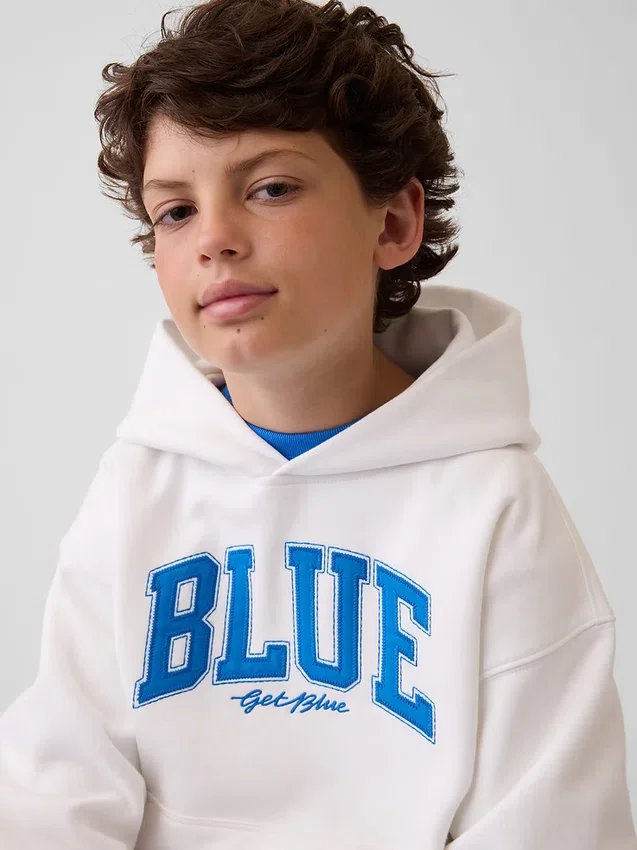 Acquista la felpa con cappuccio Blue Kids Vintagesoft dalla vestibilità comoda