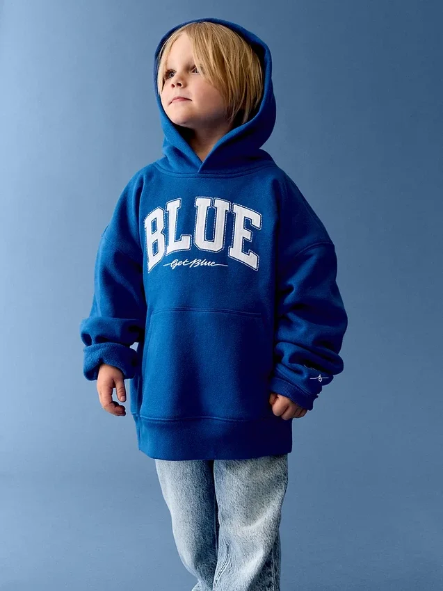 Acquista la felpa con cappuccio Blue Kids Vintagesoft dalla vestibilità comoda