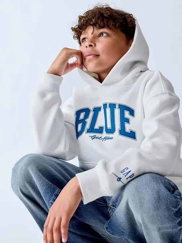 Acquista la felpa con cappuccio Blue Kids Vintagesoft dalla vestibilità comoda