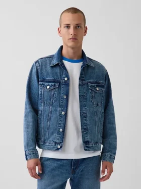 Acquista la giacca in denim blu Icon dal taglio morbido