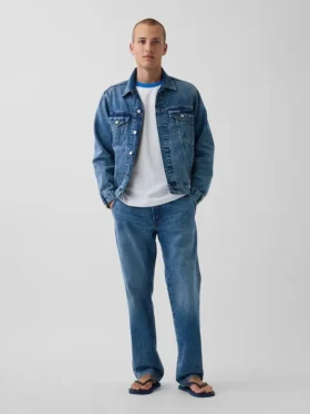 Acquista la giacca in denim blu Icon dal taglio morbido