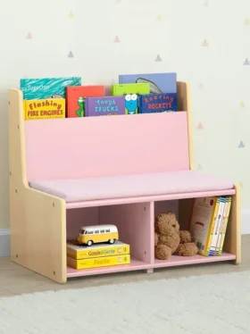 Angolo lettura per bambini con panca imbottita